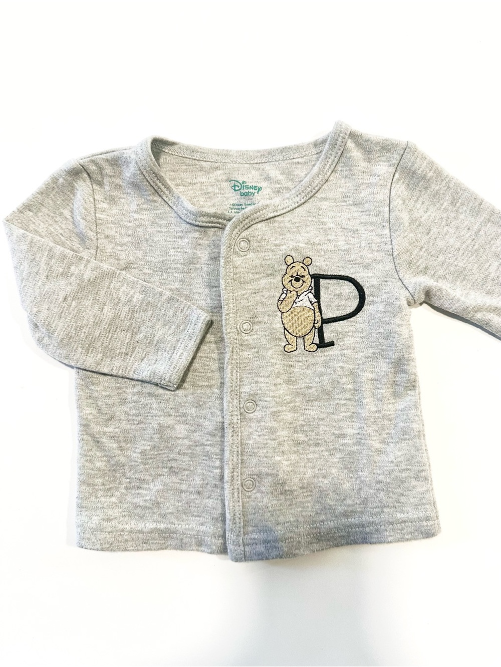 Disney Baby Grey Heather Infant Top with Teal Logo